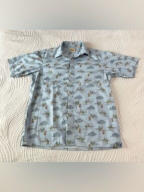 RedHead Outdoor Bear Printed Short Sleeve Dusty Blue Shirt Men’s Medium Bass Pro
